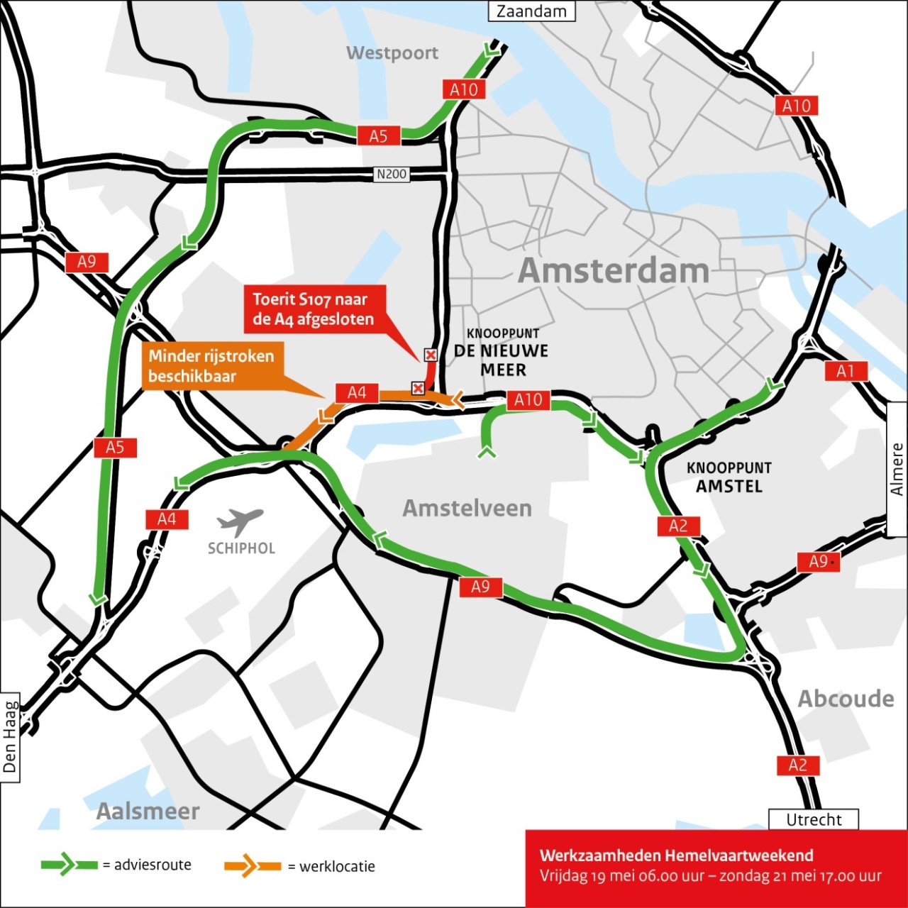 Omleidingskaart werkzaamheden A4