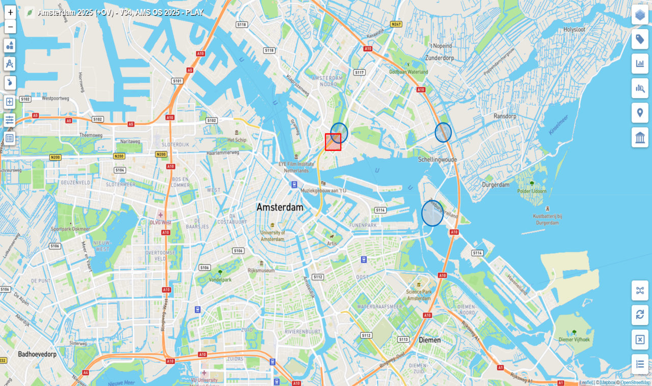 Een voorbeeld van een vlekkenkaart van Amsterdam.